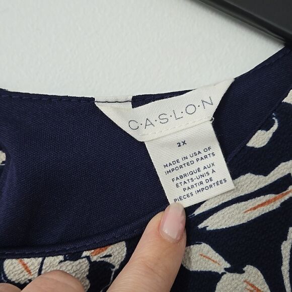 Caslon Floral Print Long Sleeve Drop Waist Minidress - Picture 5 of 7